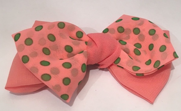 Pink And Green Polka Dot Hair Clip